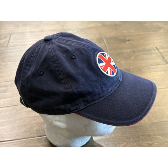 Vtg Reebok Mens Navy England Flag Patch Adjustable Strapback Hat Baseball Cap - Picture 4 of 8
